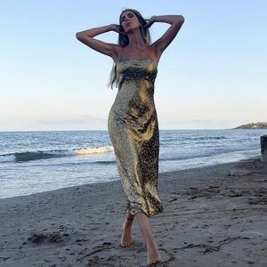 NWT ZARA Satin Lingerie Dress Gold M Blogger’s Fav